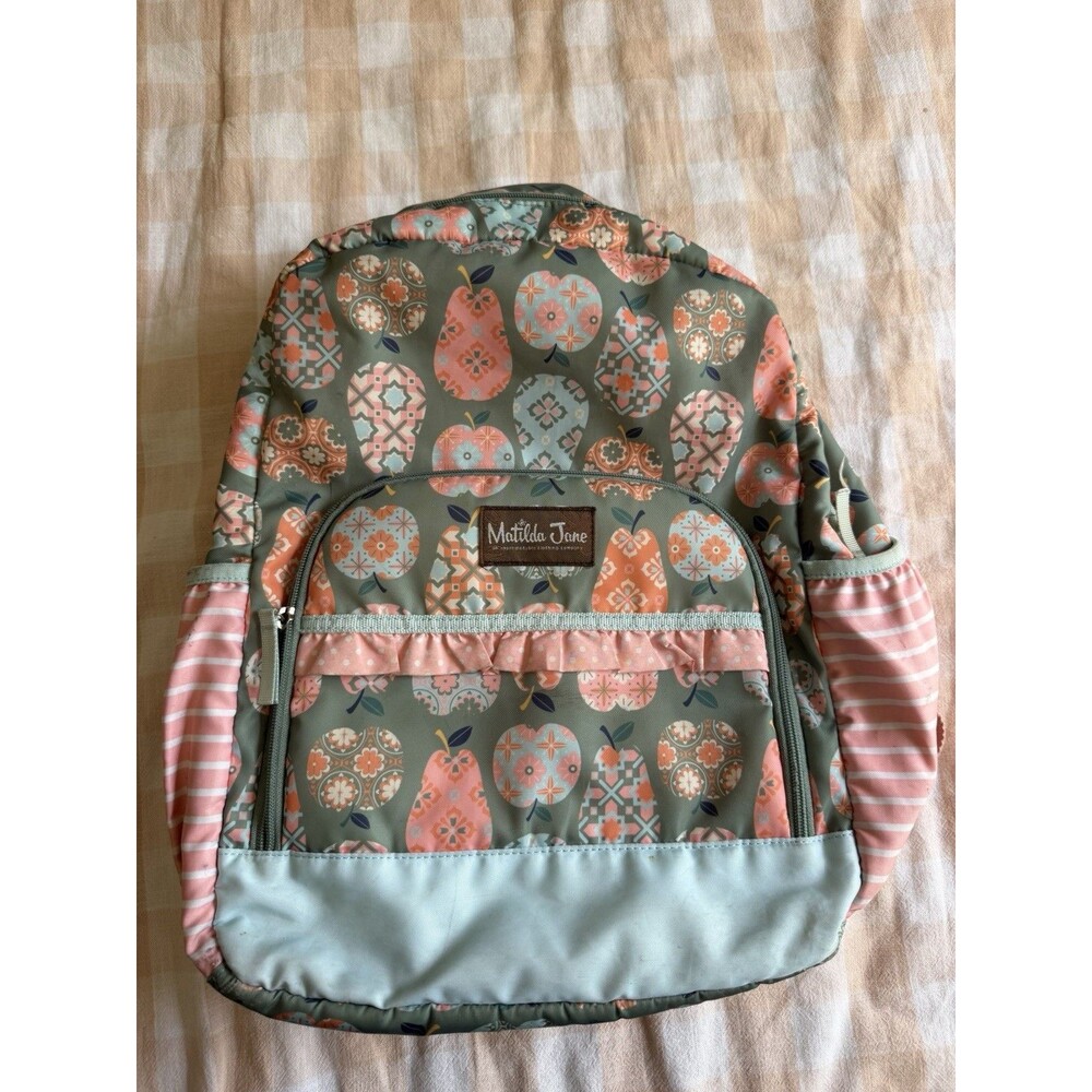 Matilda Jane Cece Apple Print Backpack Back to School Whimsical Backpack